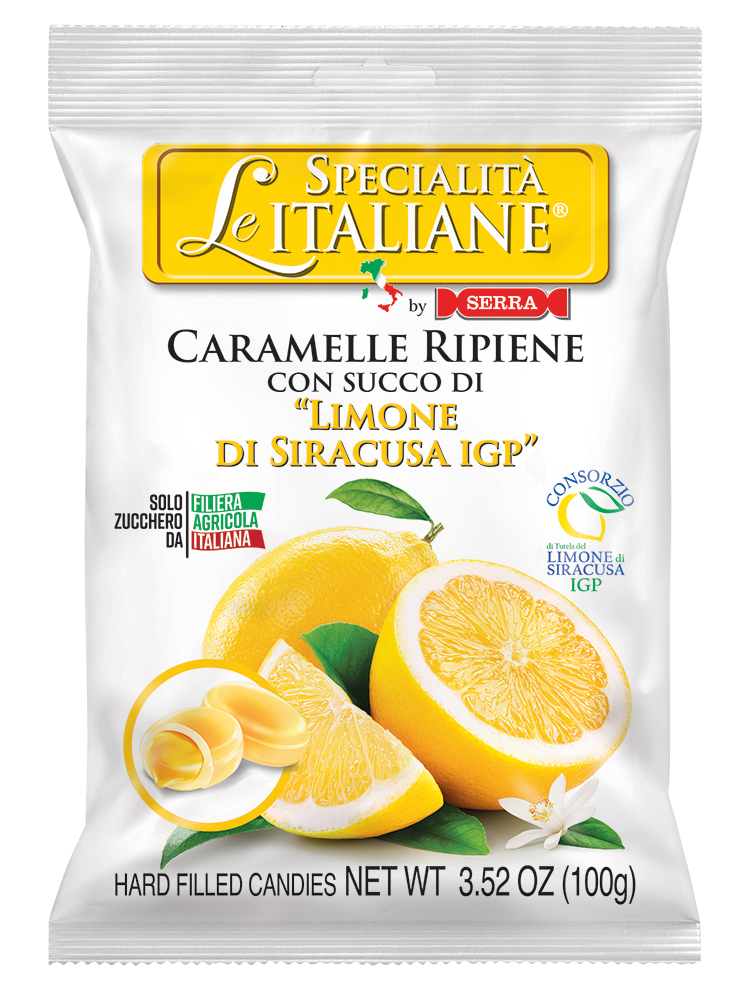 Candies with a filling of juice of Siracusa Lemon PGI